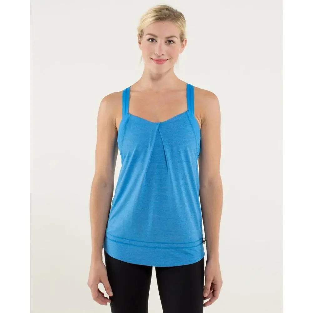 Lululemon Blue Rest Less Cinch Waist Activewear Tank Top Women's 6/8 - Picture 9 of 10